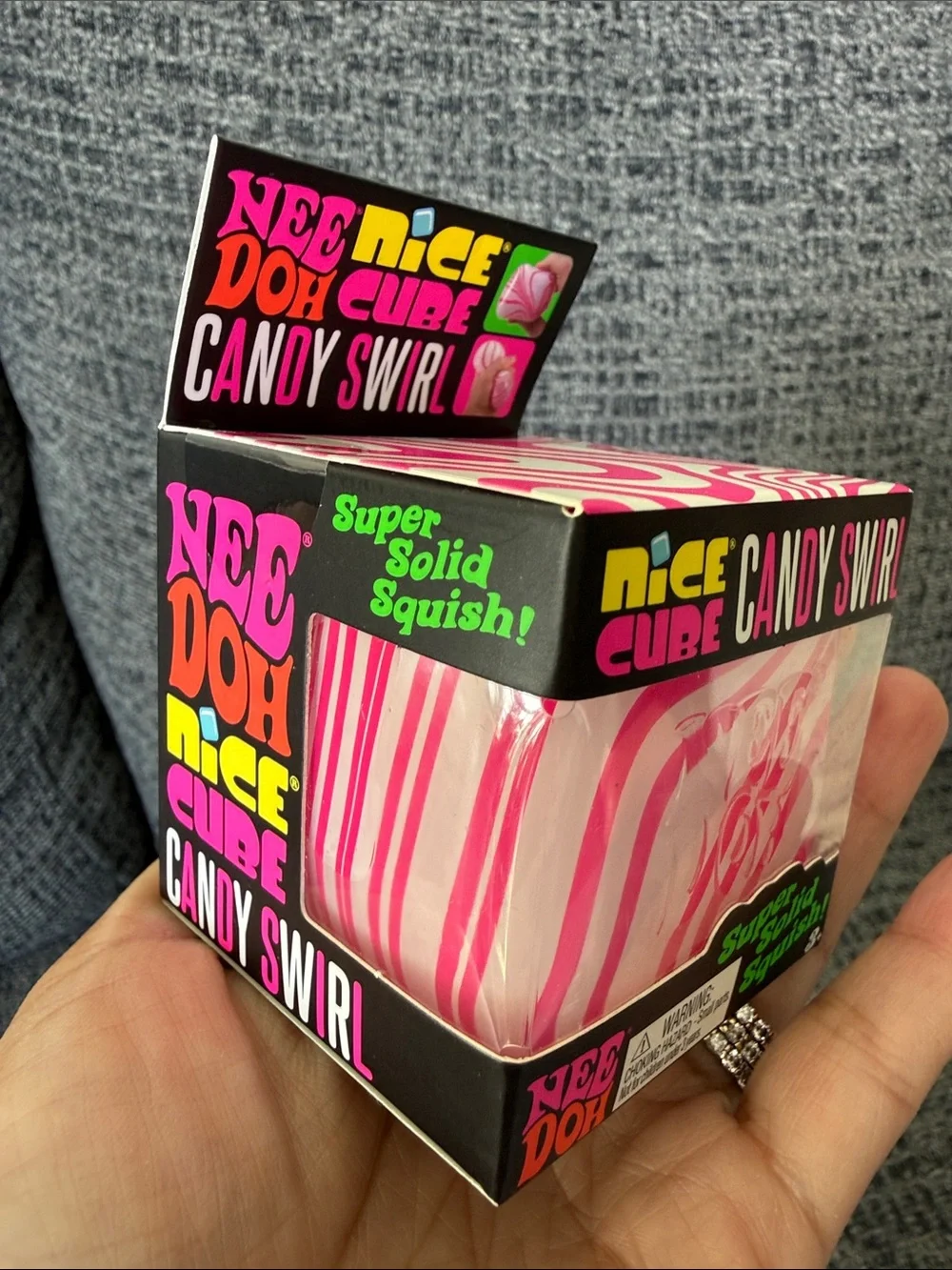 Nice Cube Candy Swirl NeeDoh Pink Squish Toy